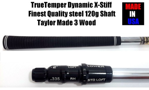 True Temper Dynamic X Stiff Steel 3 Wood Shaft – Fits TaylorMade Qi10, Qi35, Stealth, SIM, M1, M3, M5