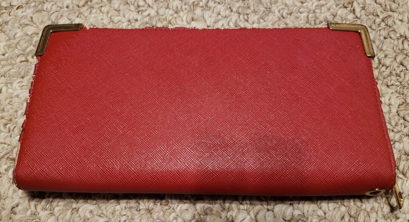 Red Zip Around Wallet Rectangular