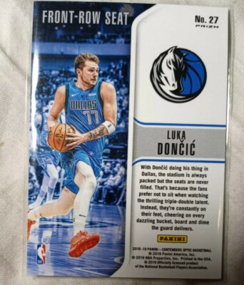 2018-19 Panini Contenders Optic Luka Doncic Front Row Seat Silver