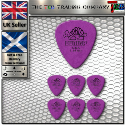 6 x Dunlop Tortex Standard Gitarren-Plektrum Gitarrenplektrum - lila 1,14 mm - 6er-Pack