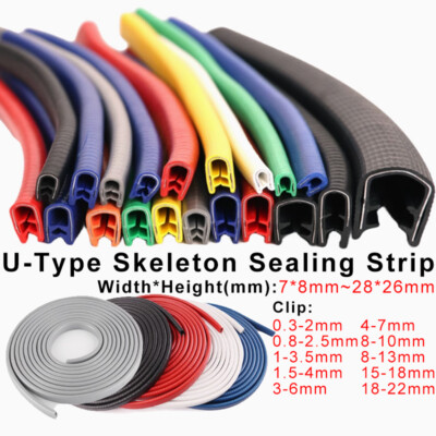 Rubber U Shape Car Door Edge Guard Molding Trim Rubber Edge Strip Seal Protector