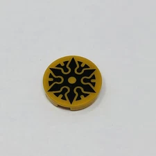 14769pb384 LEGO Tile Round 2x2 Bottom Stud Holder Shuriken Throwing Star Pattern