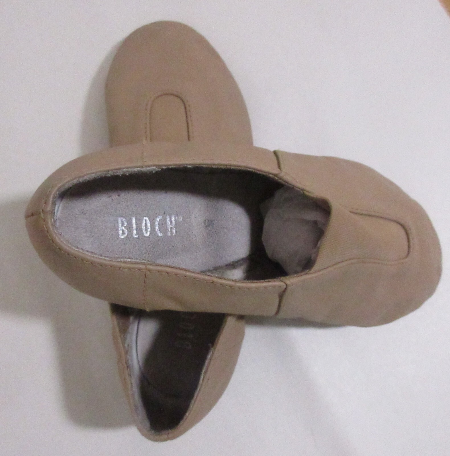 SAOLA Pantofole da ballo Bloch per bambini marroni tomaia in pelle suola spaccata taglia 5