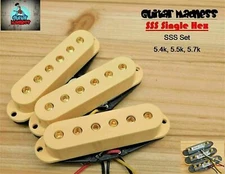 G.M. Single Hex, Single Coil Set, Cream with GOLD Hex Poles