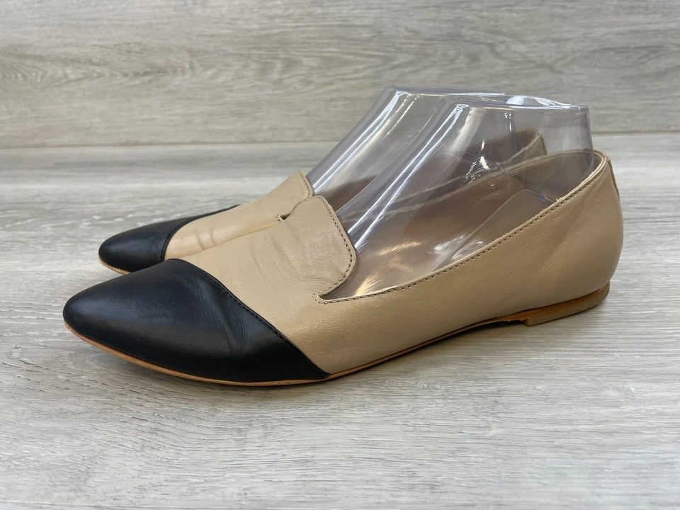 AGL Attilio Giusti Women's Ballet Flat Beige Leather 10.5 Comfort Slip On Shoes - Image 3 of 4