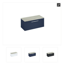 Matt Blue 1000mm Wall Hung Single Drawer Basin Unit Navy Blue Britton Shoreditch