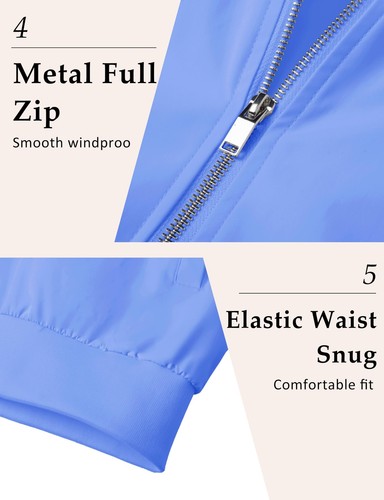 Men's Bomber Jackets Casual Lightweight Windbreaker Water Resistant Zip Up Coats - Picture 56 of 74