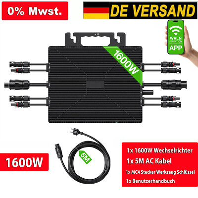 (0% MwSt.*) MIKRO-WECHSELRICHTER 1600Watt WECHSELRICHTER FÜR BALKONKRAFTWERK APP