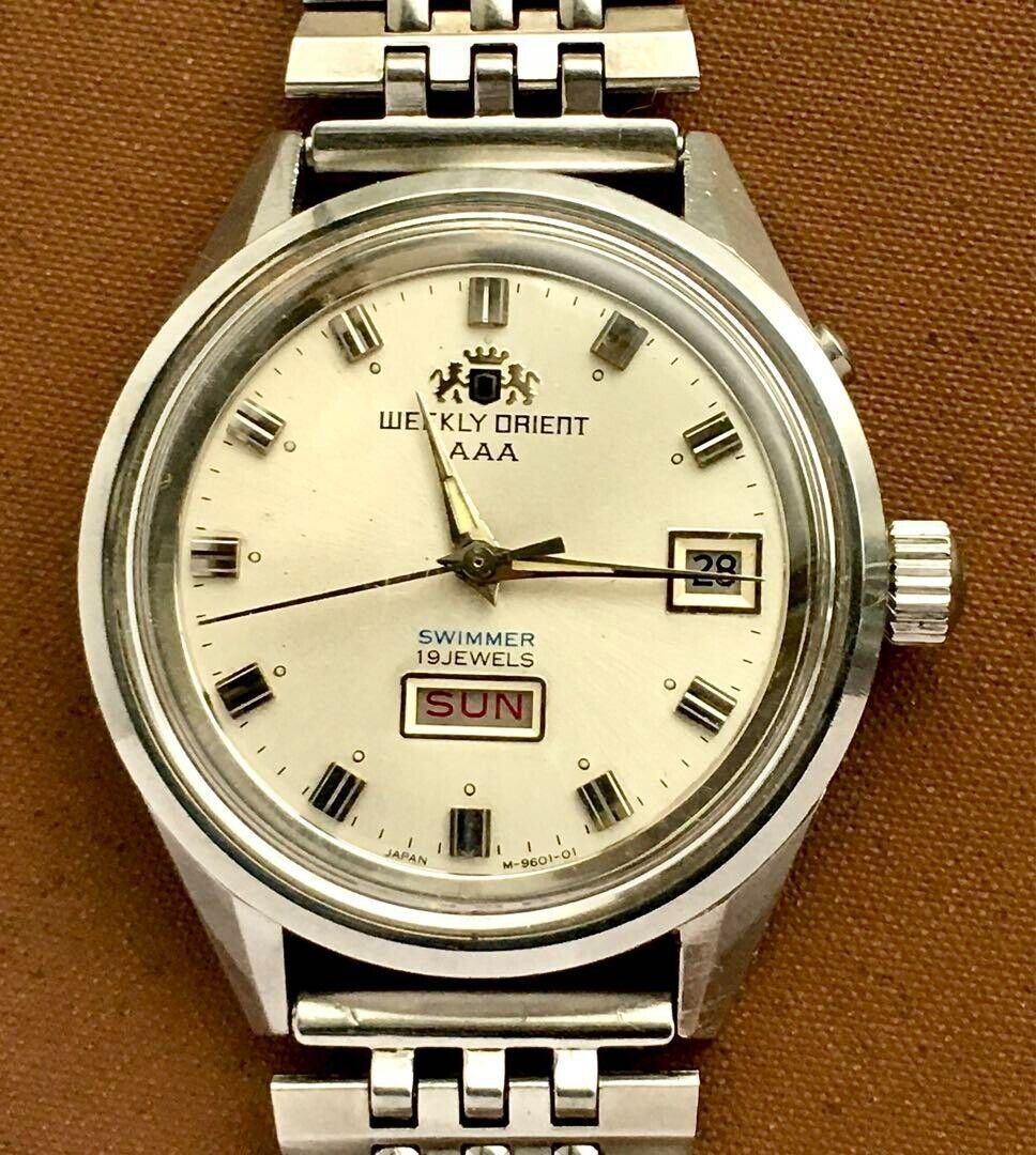 人気ブランドの新作 AAA Orient Weekly Swimmer Manual Mens Vintage Working 3針+カレンダー