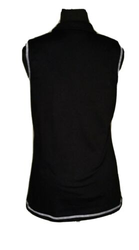 QUACKER FACTORY Black Cotton Blend Vest w/Pockets & Bling Zip Women's Size Small - Picture 2 of 3