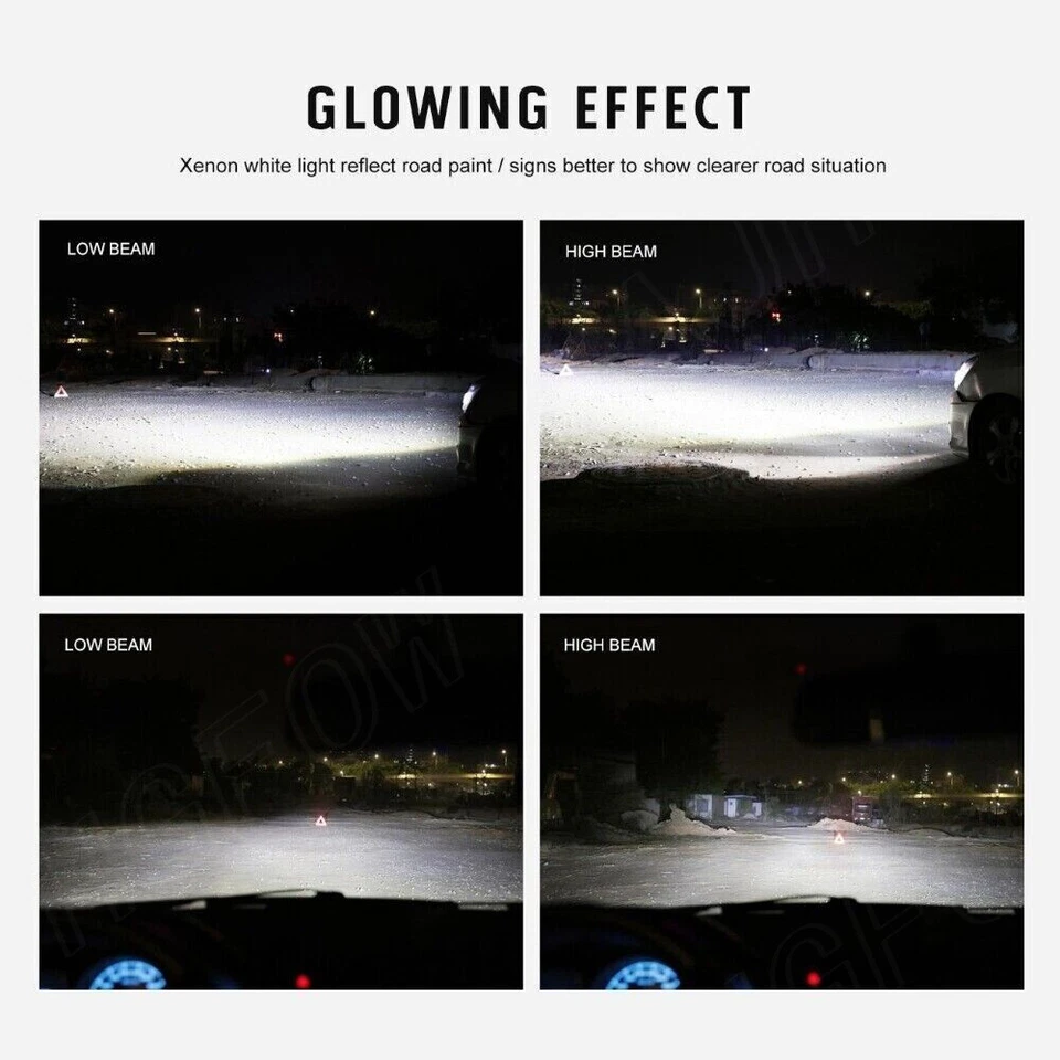 For Cadillac CTS 2007 2006-2003 LED Headlights + Fog Lights Bulbs Q2 Combo Kit - Image 2 of 4