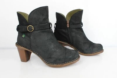 EL NATURALISTA bottines daim noir à talons T 39 Excellent état - Photo 1/4