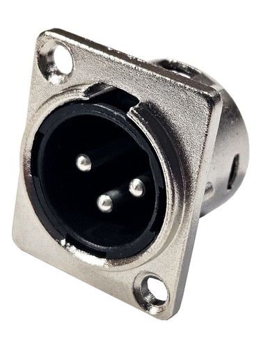 2er Set XLR Einbaubuchse Einbaukupplung Buchse 3-polig, D-Typ, male / silber - Bild 10 von 14