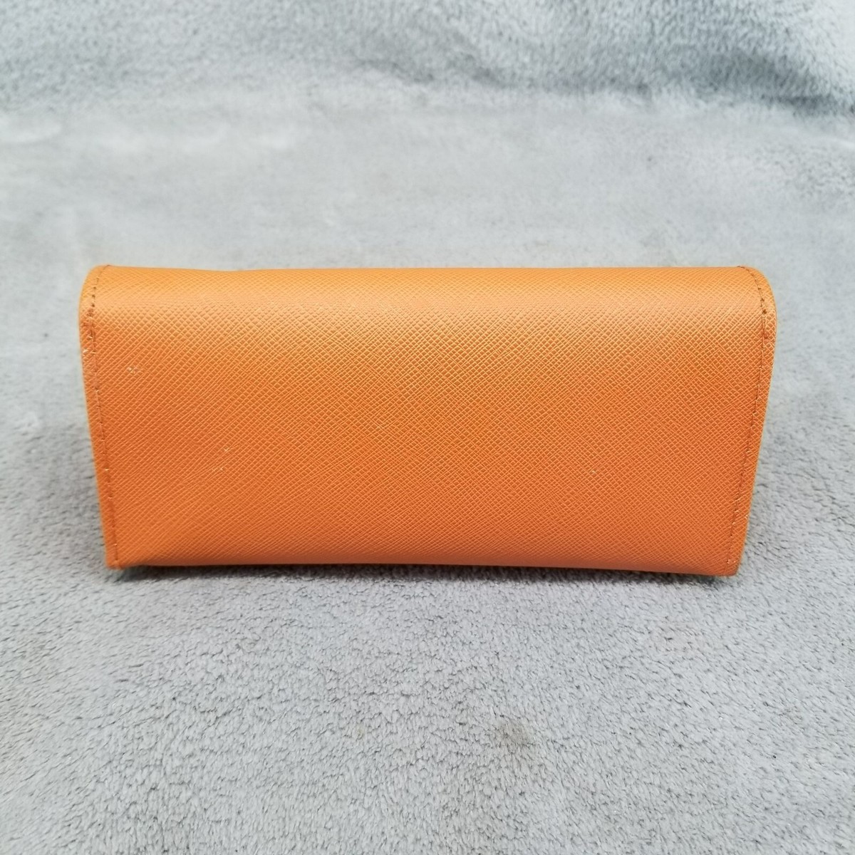 Tory Burch Triangle Eyeglass Case Orange Faux Leather With  display picture 2