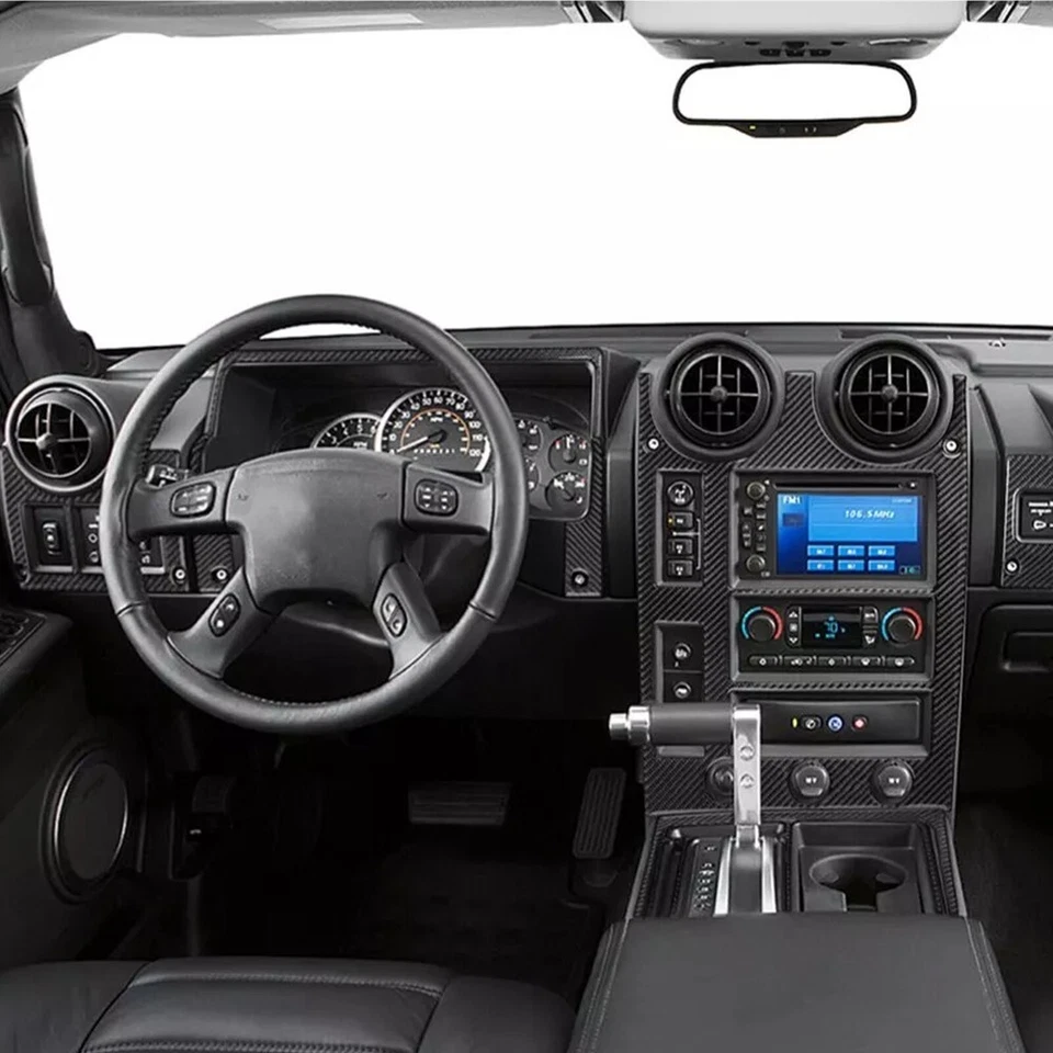 40Pcs Real Carbon Fiber Parts Accessories Interior Trim Kit For Hummer H2 03-07 - Image 2 of 3