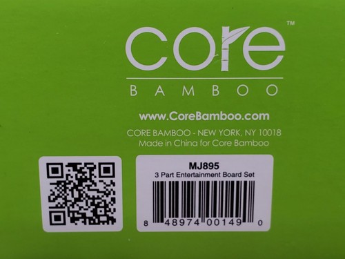 Core Bamboo 3 Part Entertainment Set MJ895 7 Pieces Organic Bamboo New in Box - Picture 7 of 7