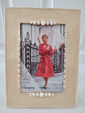 CORNICI HAMPTON 10x15 CORNICE PORTAFOTO PERLE CREMA EFFETTO MARMO MADREPERLA