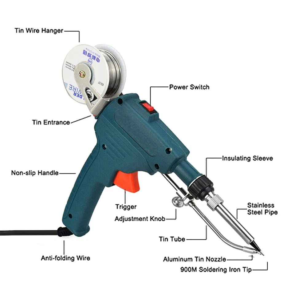 Novo Kit Elétrico de Pistola de Ferro de Solda Automática Pinças Portáteis Fios Ferramenta de Solda - Imagem 3 de 4