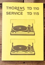 Thorens TD110 TD115 Record Player /Turntable  Service Manual *Original*