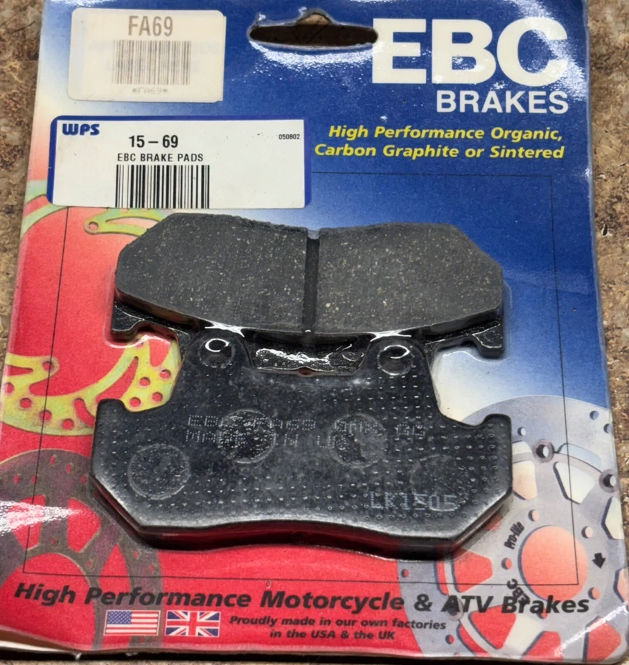 EBC CARBON BRAKE PADS HONDA MAGNA GOLDWING NIGHTHAWK SABRE 700 ASCOT INTERCEPTOR - Image 4 of 4