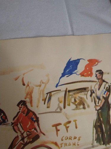 René Gaillard Watercolor No. 2 - "Paris' Liberation" - A Tribute to Heroism WW2 - Picture 8 of 11