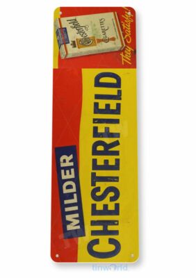 chesterfield tobacco pouch CHESTERFIELD 11X4 TIN SIGN TOBACCO SNUFF CIGARETTE CIGAR TOBACCIANA POUCH