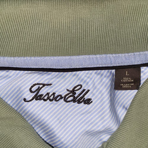 Tasso Ella Green Short Sleeve Polo Shirt Men's Lg - Picture 4 of 6