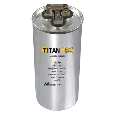 TITAN PRO TRCFD4575 Dual Run Capacitor,45/75 MFD,4 1/4''H 30D646