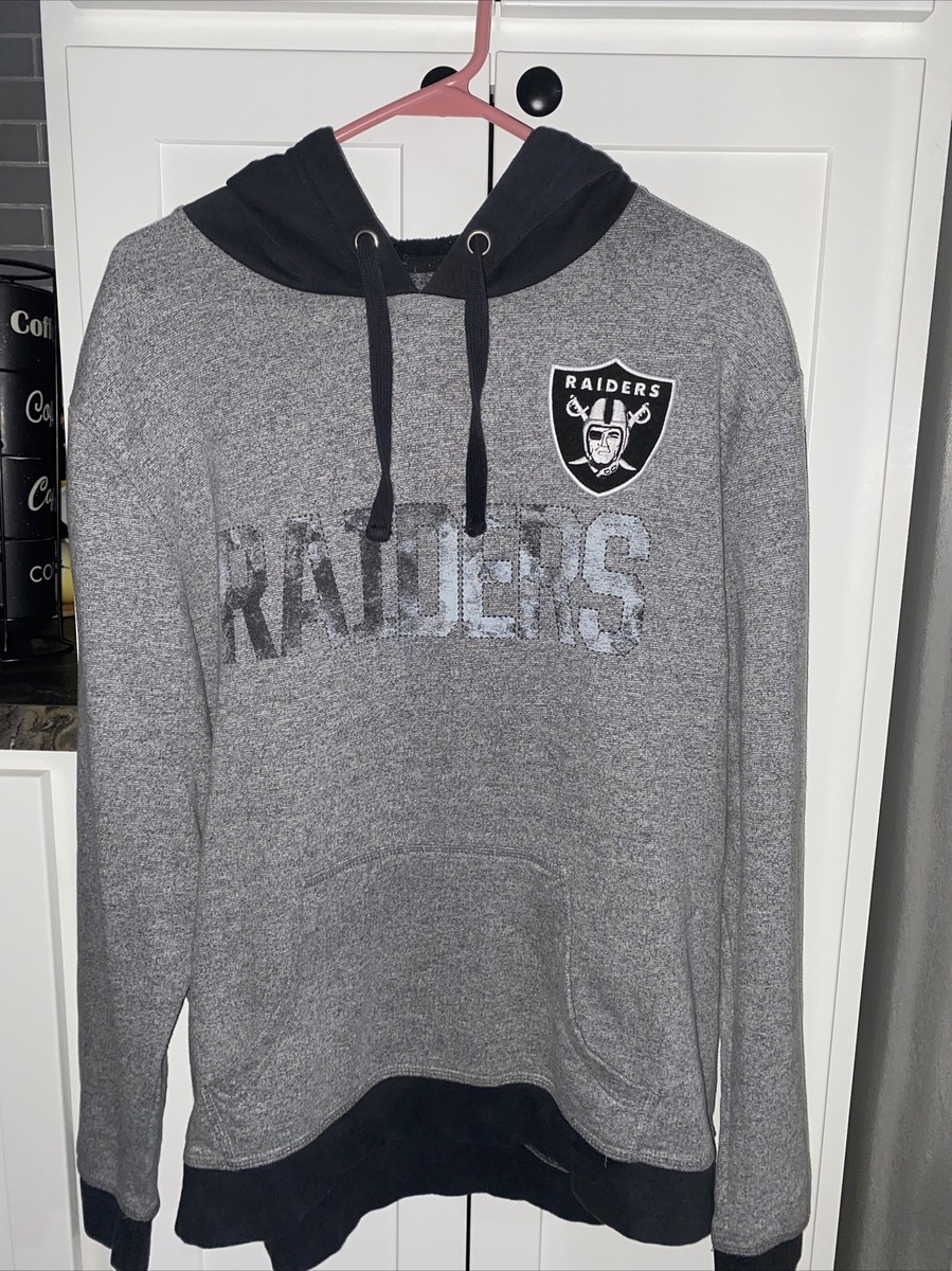 LAS VEGAS RAIDERS Hoodie Sweatshirt MAJESTIC LARGE Sewn NFL Patch