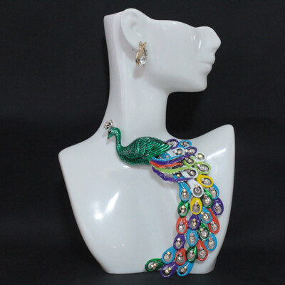 Gorgeous Colored Enamel Peacock Animal Brooch Fashionable Coat Accessories