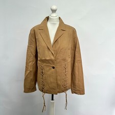 Free People Savanna Vegan Suede Jacket. Tan Brown. Large. Rrp £228