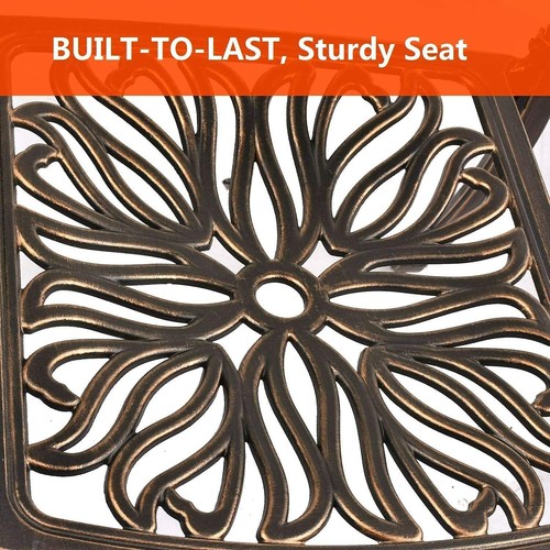 2 Pcs Aluminum Patio Chairs, Outdoor Patio Bistro Dining Set for Garden & Yard - Picture 37 of 54