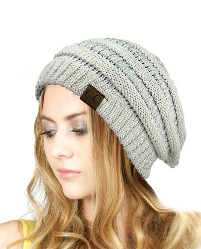 Hot item! CC Beanie New Women's Knit Slouchy Thick Cap Hat Unisex Solid Color - Picture 210 of 391