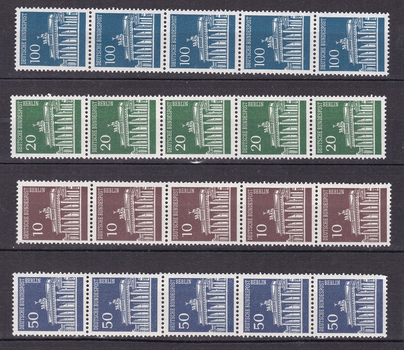 GERMANY/BUxND  ^^x4  MNH  STRIPS  WITH BACK  NUMERALS    @ dco4002gee20