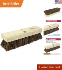 Heavy-Duty Deck Scrub Brush with Natural Palmyra Bristles for Versatile Cleaning