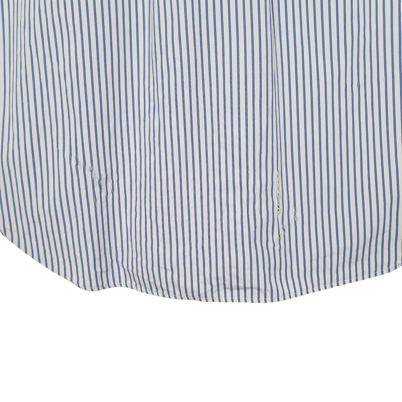 RALPH LAUREN White Striped Shirt Classic Fit Oxford Short Sleeve Casual Mens L image 4