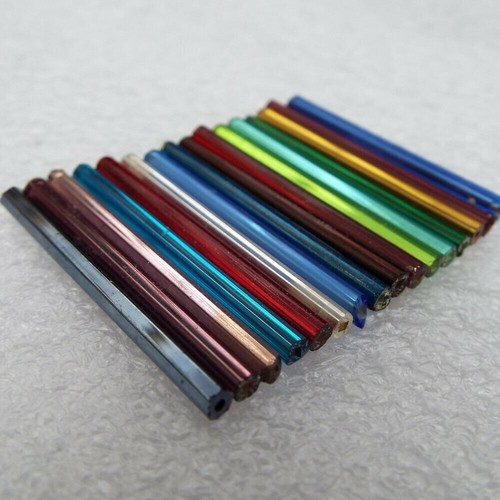 30mm Long Bugle Beads Czech Craft Jewellery Hex Faceted BUY 10g 20g 15 COLOR 485 - Picture 9 of 24