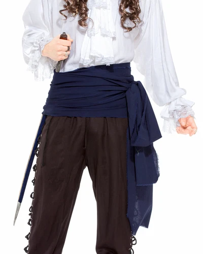ThePirateDressing Pirate Medieval Renaissance Linen Large Sash [Navy] - Picture 1 of 1