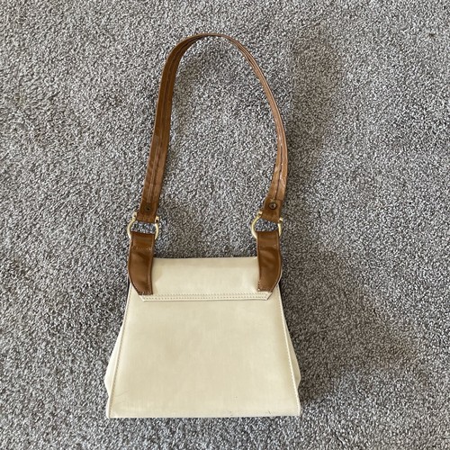 Vintage Naturalizer Handbag 60s 70s Western Patent Vinyl Cream Shoulder Bag - Picture 8 of 15
