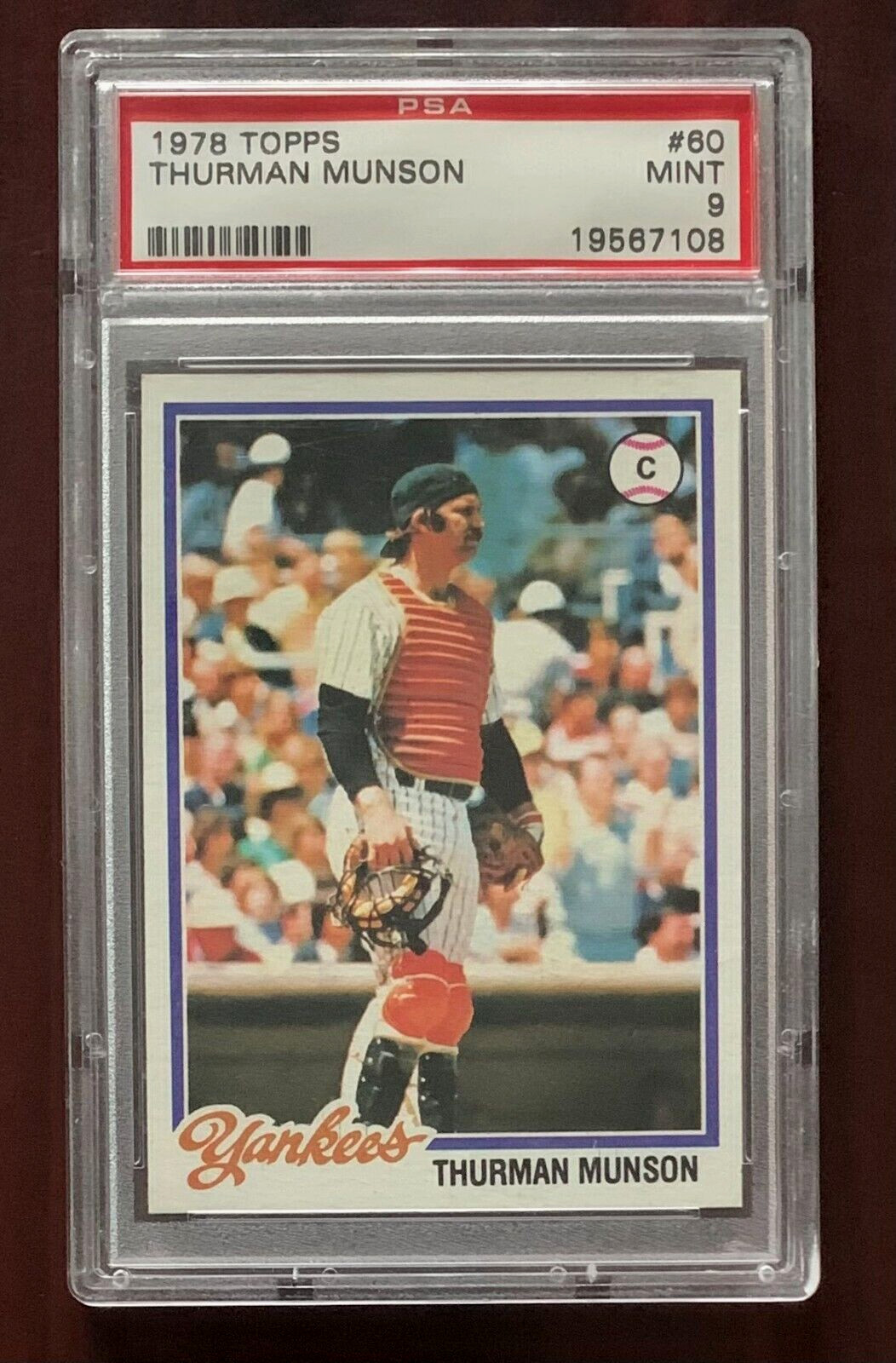 1978 TOPPS BASEBALL #60 THURMAN MUNSON, PSA 9 MINT