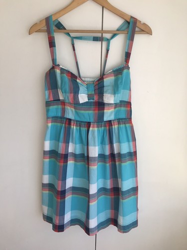 Hollister ladies cotton blue skater dress size L fit uk 10 💙 - Picture 4 of 12