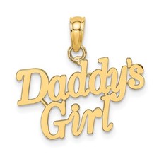 14k Yellow Gold DADDY'S GIRL Charm Pendant 0.78g, L-15.2mm, W-18.7mm Mother Gift