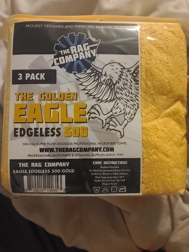 The Rag Company YELLOW Edgeless 500GSM  3 Pack Professional Korean 70/30 Blend  - Picture 1 of 2