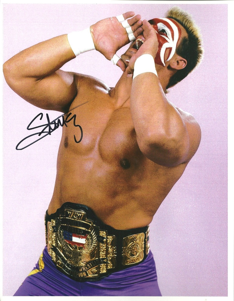 m945 The Icon Sting signed vintage Wrestling Photo w/COA **BONUS