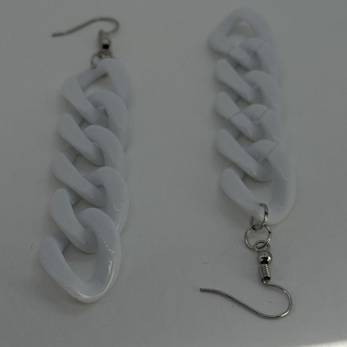 Acrylic chain earrings, long kitsch earrings pink blue purple 10.5 cm long - Picture 83 of 84