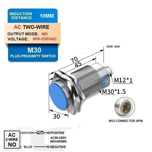 30MM 4Pin Connector10V30V Proximity Awitch Aensor Aviation Plug Induction Switch - Picture 19 of 38