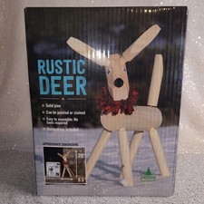 NEW Rustic Pine Wooden Reindeer 20 Deer Christmas Craft Decoration Adwood Wood
