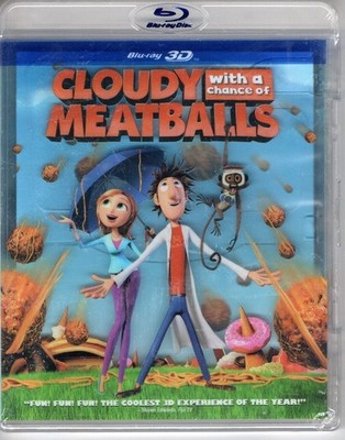 Cloudy With a Chance of Meatballs Blu Ray 3D / Brand New Factory Sealed