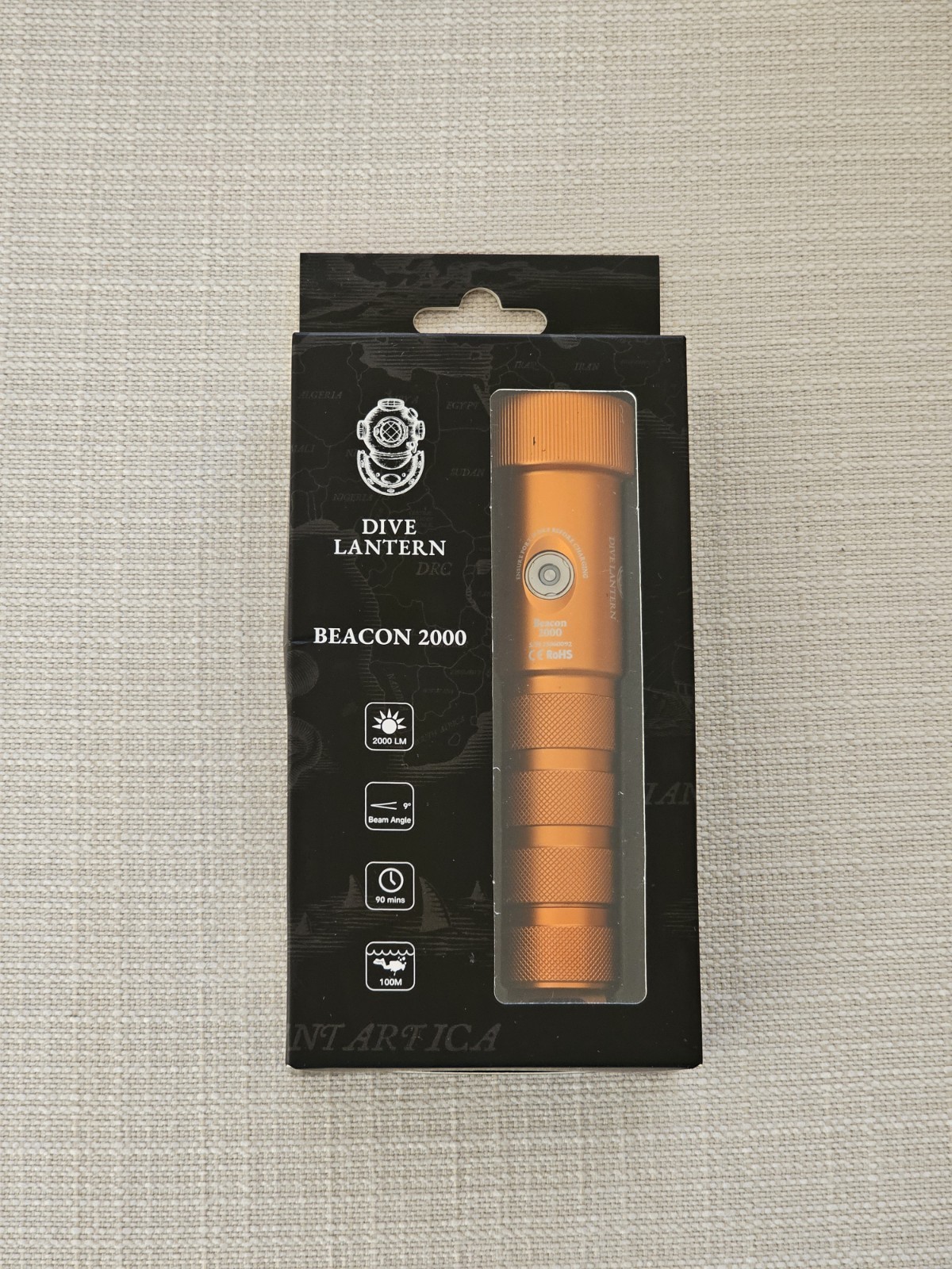 Dive Lantern Beacon 2000 Dive Light Beam Angle 9 degrees 330ft Orange  New