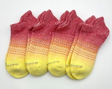 4 pairs Bombas Ankle Socks Cushion Women's Size Med 8-10.5 Gradation Red